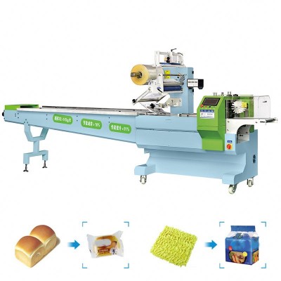 Makeup Brushes Full Automatic Horizontal Packaging Maize / Corn Puffs Pasta Stick Flow Packing Machine